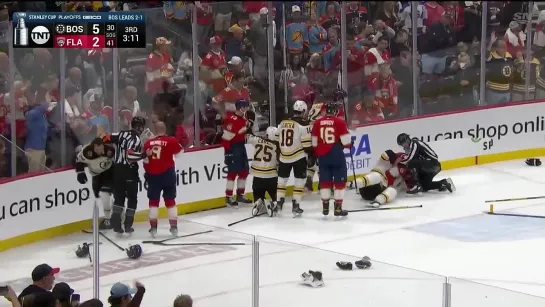 Linus Ullmark Throws Punches, Gets Sent Off As Bruins and Panthers Brawl Late