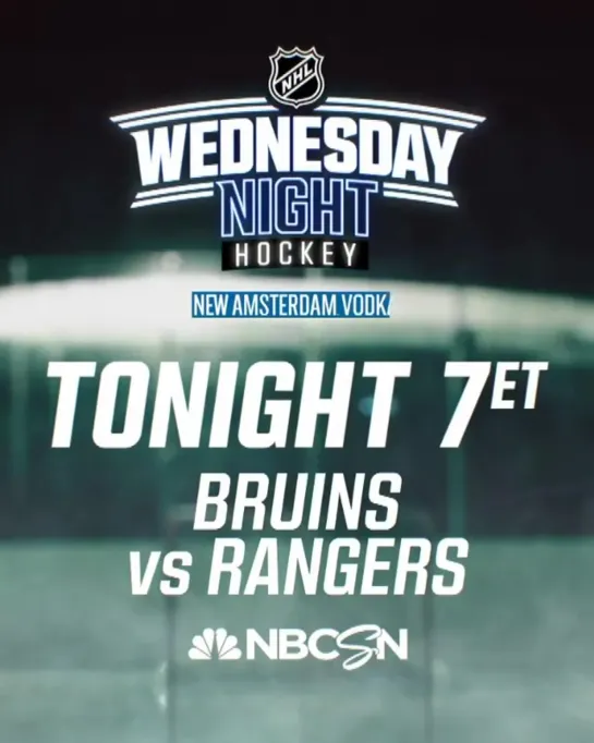 Wednesday Night Hockey  Bruins-Rangers