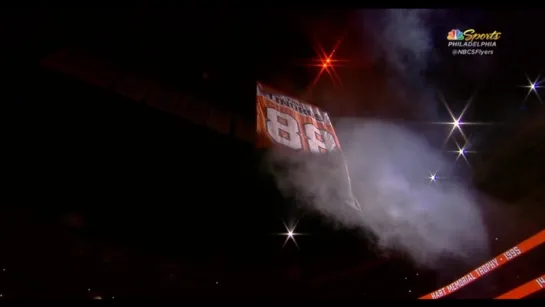 Raising banner № 88 under the arches Wells Fargo Center