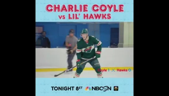 Charlie Coyle plays with kids in Chicago