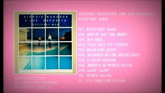 Giorgio Moroder And Joe Esposito - Solitary Men - 1983 (Full Album) Remastered