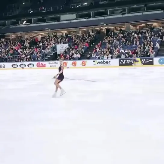 Алена Косторная 3А+2Т на разминке - Finlandia trophy 2019