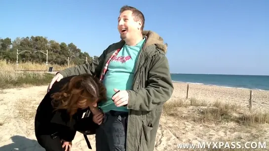 Arab girl fucked in doggy style on the beach