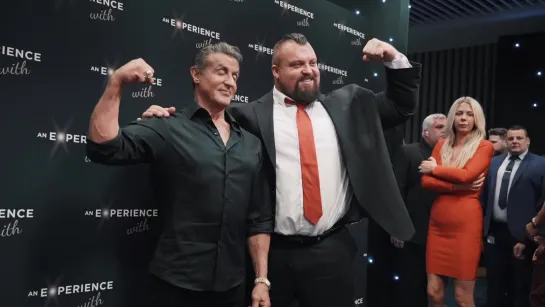 Эдди "Зверь" Холл встречает Сильвестра Сталлоне на An Experience With Sylvester Stallone (Манчестер, 7 сентября 2019)