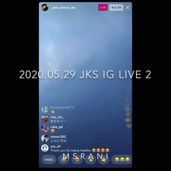 2020.05.29。JKS IG LIVE AGAIN