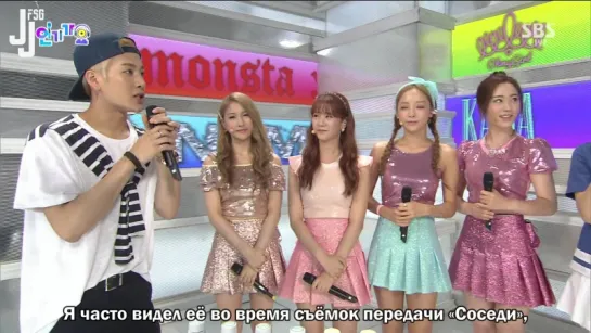 [150531] "Inkigayo" MC Джексон, интервью с KARA [русс. саб]