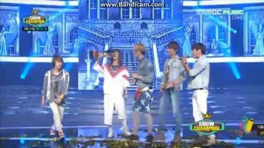 120327 SHINee wins no. 1 on MBC Show! Champion