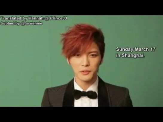 Kim Jaejoong's Greeting for Shanghai Mini Concert & Fan Meeting 03.17  [130226] [ENGSUB]