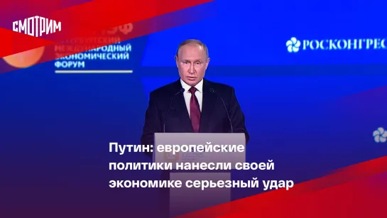 Путин: европейские политики нанесли своей экономике серьезный удар