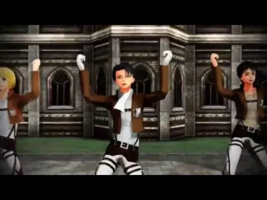 [MMD] Shingeki no Kyoujin - Gentleman (by PSY) - Rivaille(Levi), Eren, Armin