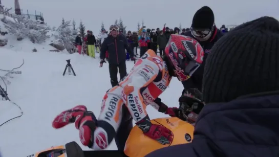 MotoGP Champion Races Up Snow and Ice at World Cup Ski Course