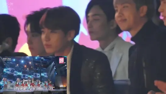 161119 Melon Music Awards   BTS Reaction to I.O.I s Performance