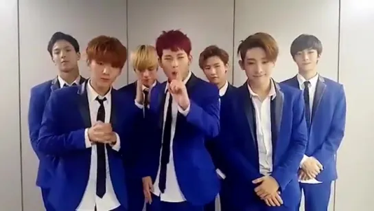 [VK] [11.11.2015] Monsta X поддерживают монбэбэ, сдающих экзамен @ Фанкафе