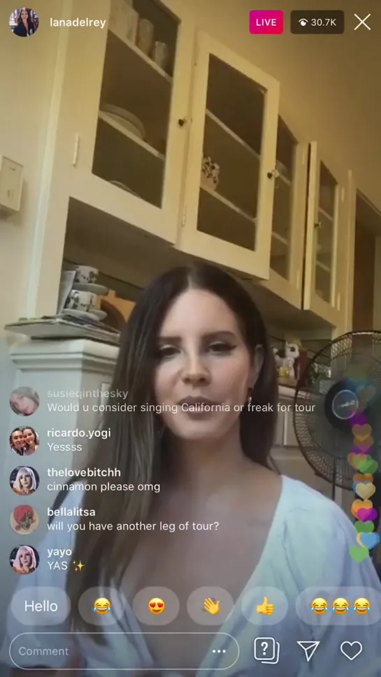 Lana del Rey Instagram livestream full video