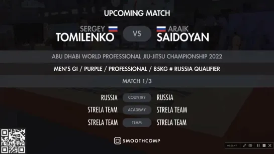 Araik Saidoyan vs Sergey Tomilenko - RUSSIA QUALIFIER - ABU DHABI WORLD PROFESSIONAL JIU-JITSU CHAMPIONSHIP 2022