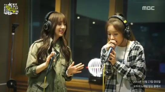 151023 LOVELYZ (Kei, JIN) - You and I, Heart Fluttering @ Heo Kyunghwan Starry Night Radio