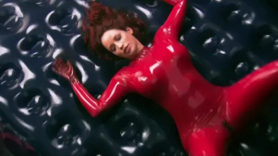 bianca beauchamp rubber room red catsuit