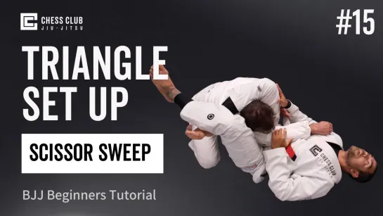 BJJ Beginnners Tutorial - Triangle Set Up from Scissor Sweep Attempt