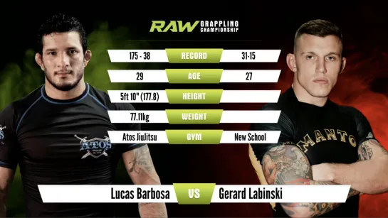 Lucas Barbosa vs Gerard Labinski RAW Grappling Championship