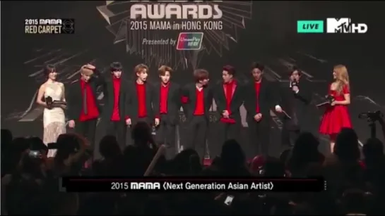 [VK] [02.12.2015] Награда Monsta X "Next Generation Asian Artist" @ MAMA 2015