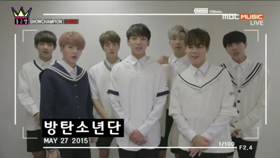 `SHOW:CUT` 150527 | Bangtan -  Greeting @ Show Champion