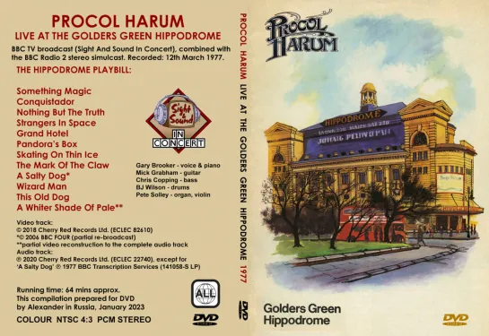 Procol Harum : Live At The Golders Green Hippodrome 1977 - complete version with stereo sound.