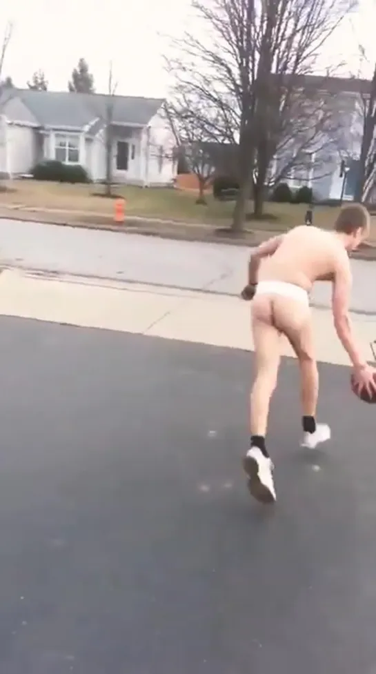 NakedBOY Plays BASKETBALLJOCKSTRAPWhite STRIPSCute little ASS