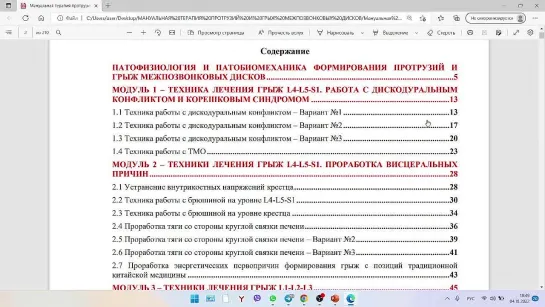 Методичка к семинару - МАНУАЛЬНАЯ ТЕРАПИЯ ПРОТРУЗИЙ И ГРЫЖ МЕЖПОЗВОНКОВЫХ ДИСКОВ