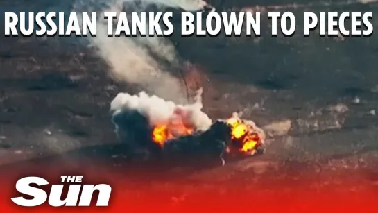 Russian tanks are blown to pieces by Ukrainian forces in Avdiivka