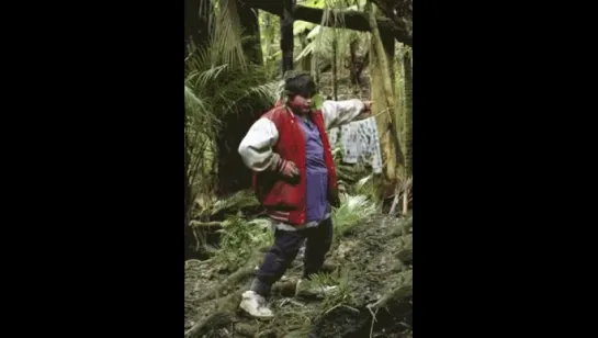 Ricky Baker dancing in the bush