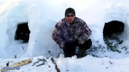 [1] ДОМ ИЗ СНЕГА СНЕЖНАЯ ПЕЩЕРА СНЕЖНАЯ НОРА. УКРЫТИЕ ЗИМОЙ ИЗ СНЕГА Выживание зимой в лесу.