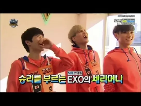 130903 Idol Sport Champion 2013 - Chuseok Special - backstage Henry and EXO