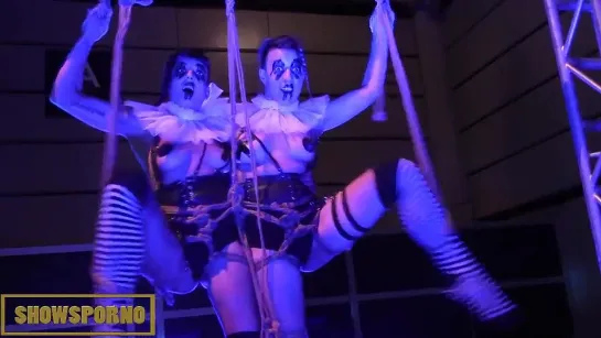 2 clown shibari performance