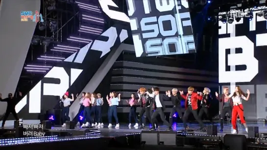 Leeteuk & BTS & TWICE & GFriend - Sorry Sorry @ 2016 DMC Festival Korean Music Wave 161009