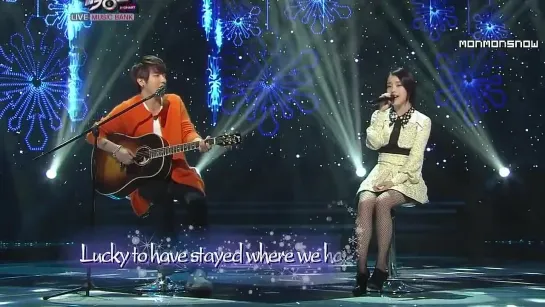 [HD 720p] 111223 Jung Yong Hwa & IU - Lucky Live @ Music Bank