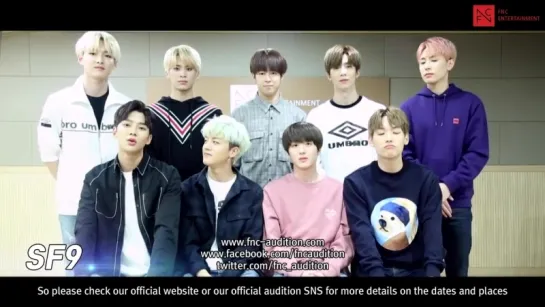 180312 2018 FNC Entertainment Global Audition P!ck Up Stage Support Message by SF9