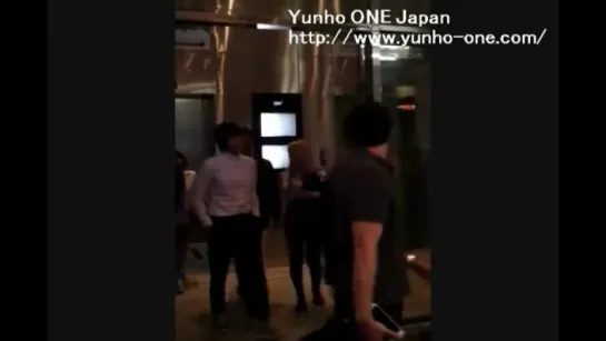 Fancam_Stalk_120625 YUNHO entering the 【I AM movie stage greeting 】ユノ、ユンホ