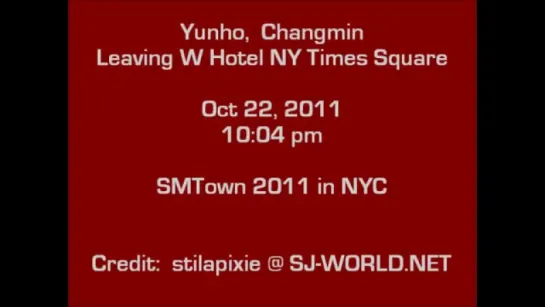 Fancam_Hotel_111022_DBSK Yunho  Changmin at W Hotel New York