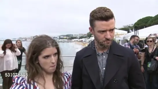 Anna Kendrick with Justin Timberlake on Interview in Cannes 2016