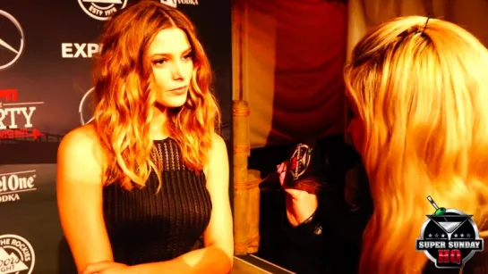 Ashley Greene Interview Dont Hit on Me at the Gym at ESPN Super Bowl Party