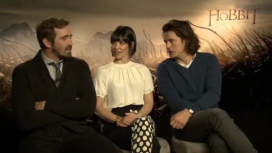 Lee Pace, Evangeline Lilly  Orlando Bloom Interview - The Hobbit The Battle of the Five Armies