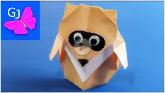 Оригами Енот _ Бумажные животные _ Origami raccoon