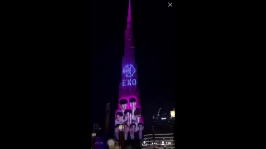 EXO LED show LIVE в Дубае на самом высоком сооружении в мире