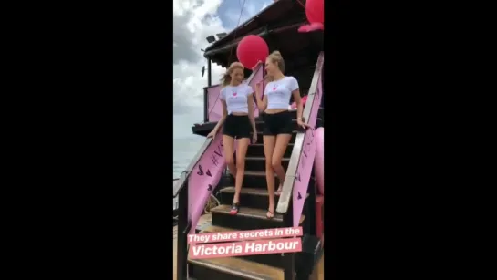 Марта и Жозефин на открытие магазина Victoria’s Secret в Гонконге