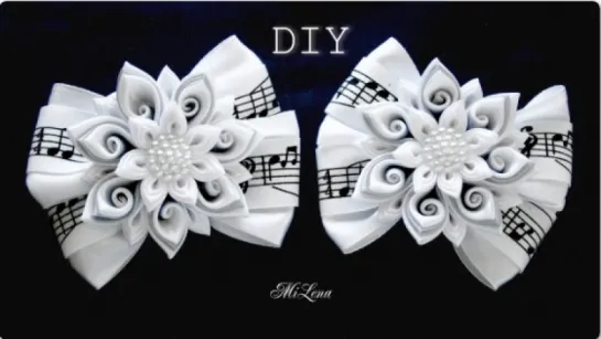 РЕЗИНКИ-БАНТИКИ, МК - DIY KANZASHI SCHOOL BOWS