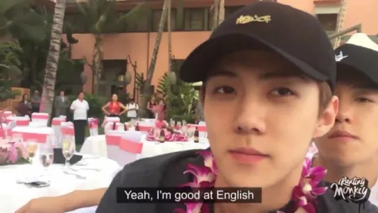 Sehun to Amber: You're really good at English #Baekhyun #RantingMonkey