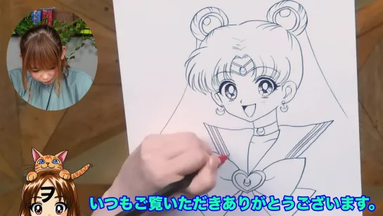 【チャレンジ】左利きが右手でセーラームーンのイラストを描けるのかやってみた。I drew an illustration of Sailor Moon