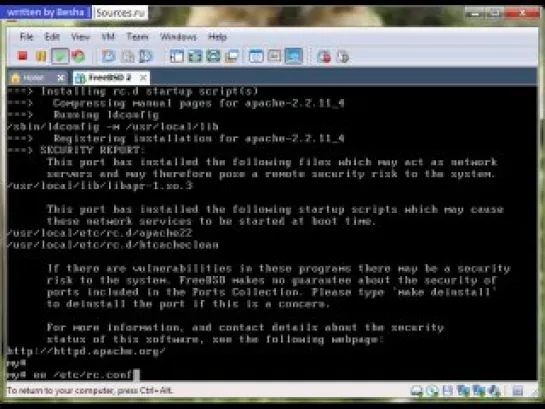видео урок по freeBSD №5