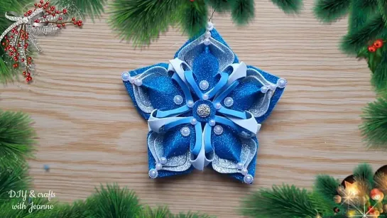 Новогодняя снежинка из глиттерного фоамирана своими руками_ Glitter Foam Snowflake For Christmas (1)