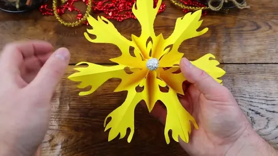 ❄️3D СНЕЖИНКА ИЗ ОДНОГО ЛИСТА БУМАГИ ❄️ 3D PAPER SNOWFLAKE ❄️